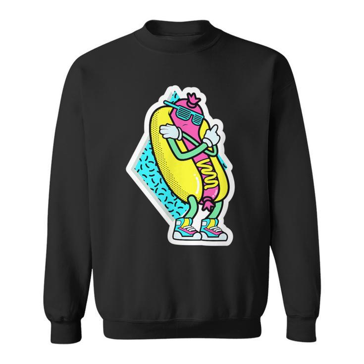 Vintage 80S And 90S Cool Hot Glizzie Dog With Sunglasses Sweatshirt