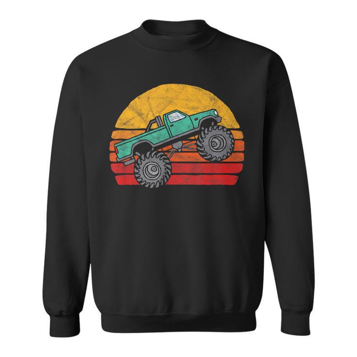 Vintage 80S Monster Truck Cool Retro Sun Sweatshirt