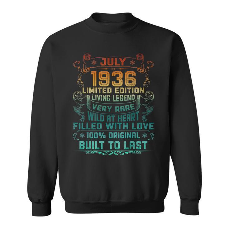 Vintage 86 Years Old July 1936 86Th Birthday Sweatshirt