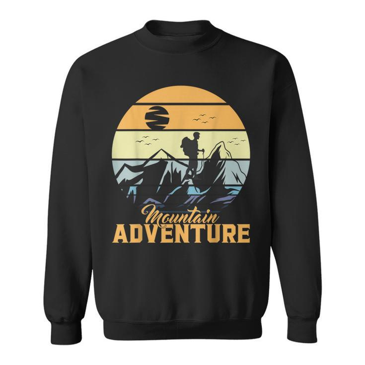 Vintage Adventure Awaits Explore The Mountains Camping Sweatshirt