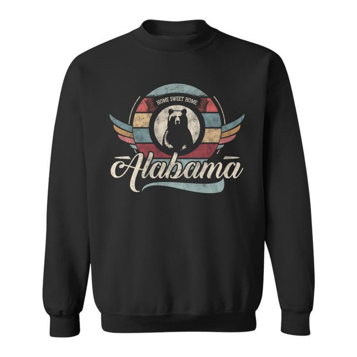Vintage Alabama Retro Cool State Sweet Home Black Cute Bear Sweatshirt