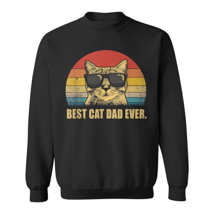 Vintage Best Cat Dad Ever Bump Fist Father's Day Cat Daddy Sweatshirt