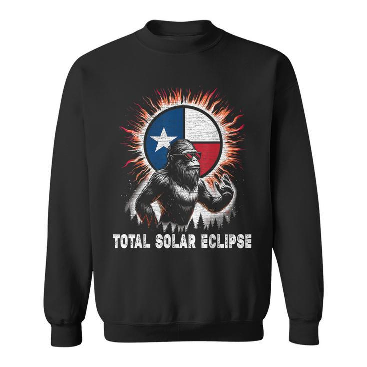 Vintage Bigfoot Total Solar Eclipse Texas Flag Sweatshirt