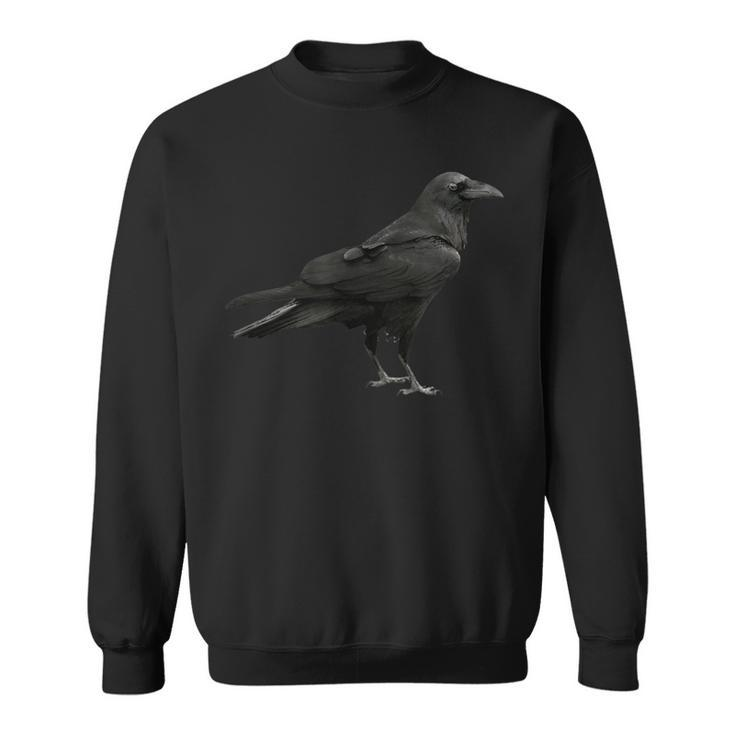 Vintage Black Crow Raven Silhouette Bird Sweatshirt