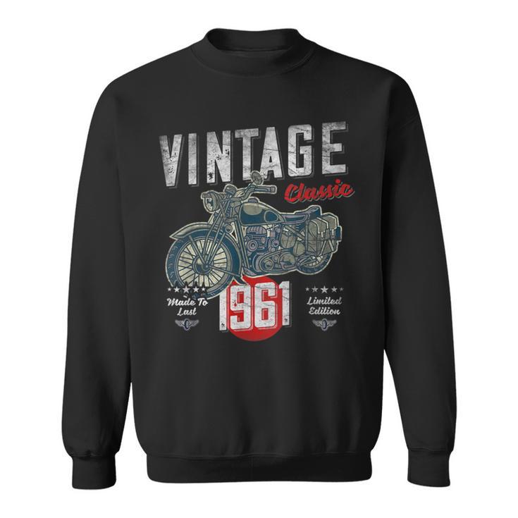 Vintage Born 1961 60Th Birthday Classic Retro Motorcycle Sweatshirt