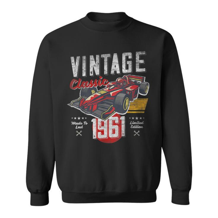 Vintage Born 1961 60Th Birthday Grand Prix Race Car Sweatshirt