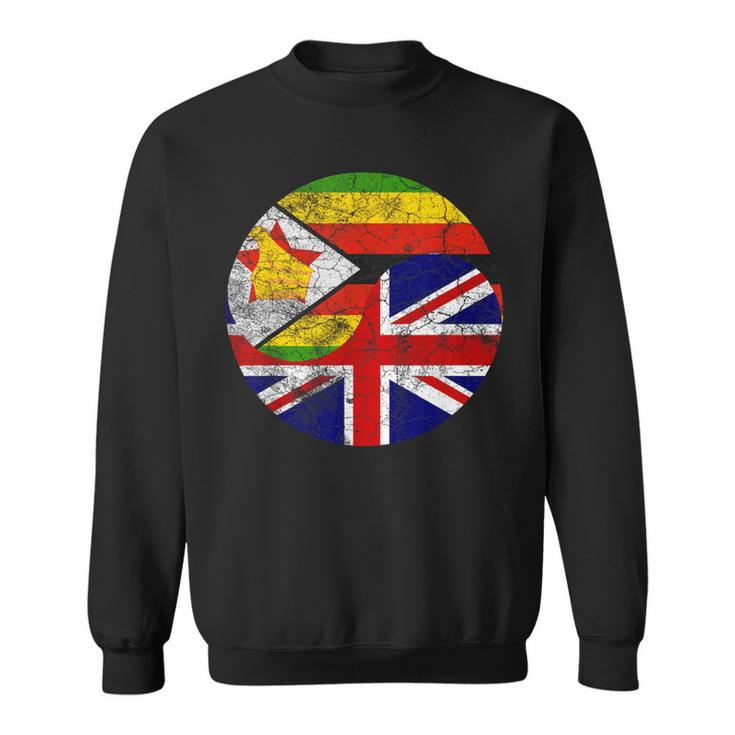 Vintage British & Zimbo Flags Uk And Zimbabwe Sweatshirt