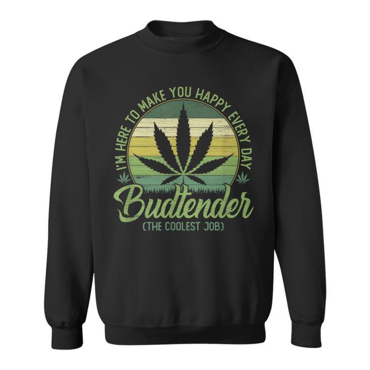 Vintage Budtender Coolest Job Marijuana Weed Supporters Sweatshirt