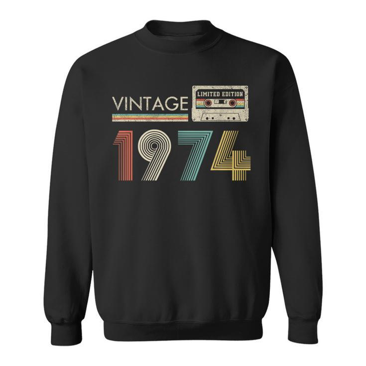 Vintage Cassette Limited Edition 1974 Birthday Sweatshirt