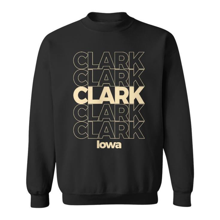 Vintage Clark Iowa Repeating Text Sweatshirt