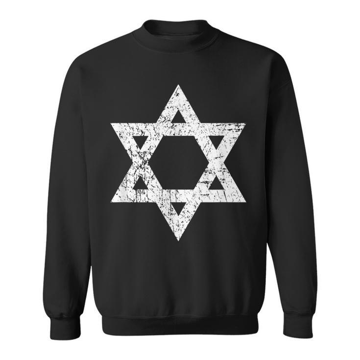 Vintage Distressed Style Star Of David Jewish Sweatshirt