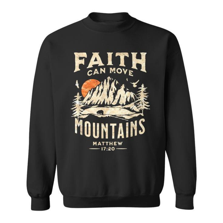 Vintage Faith Can Move Mountains Christian Sweatshirt