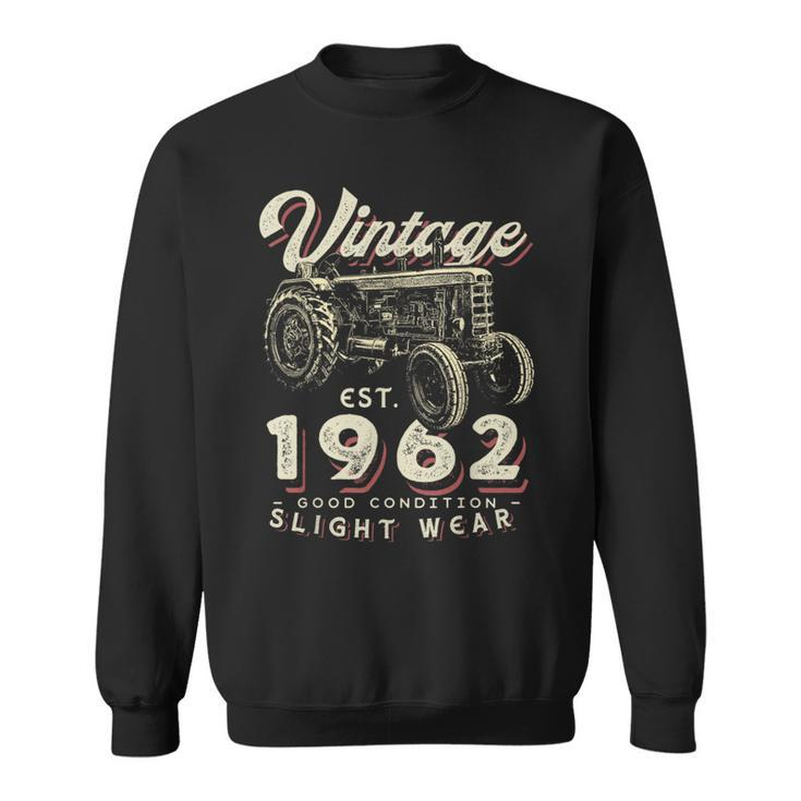 Vintage Farmer Tractor Established 1962 60Th Birthday Party Sweatshirt