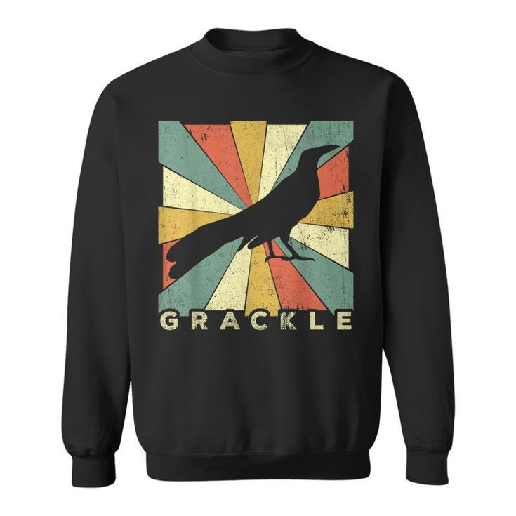 Vintage Grackle Bird Lover Retro Style Animal Sweatshirt
