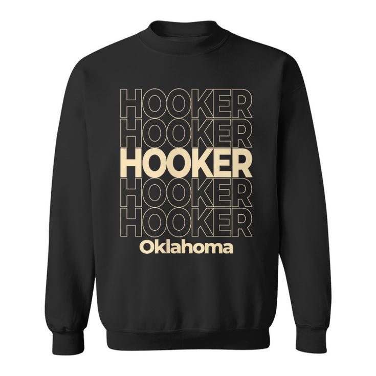 Vintage Hooker Oklahoma Repeating Text Sweatshirt