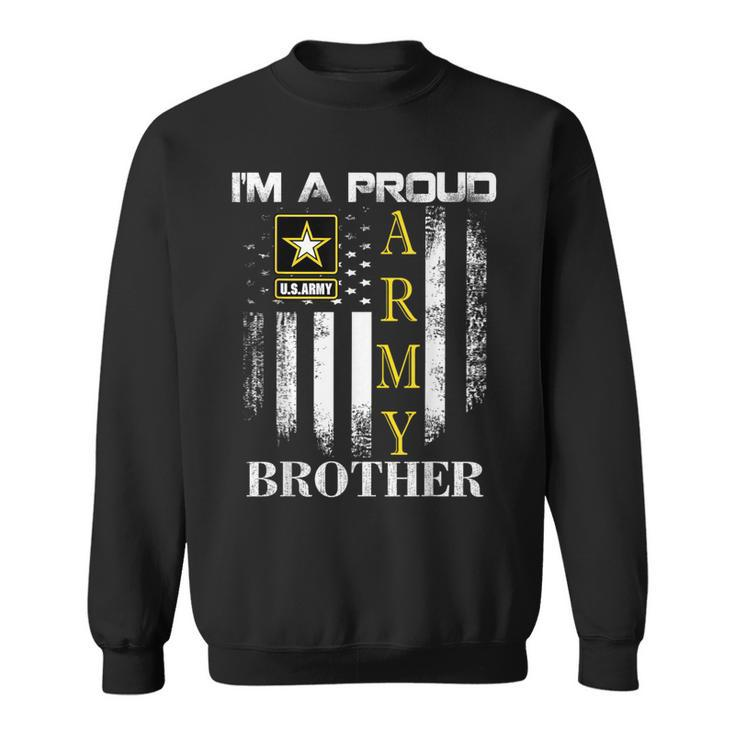 Vintage I'm A Proud Army Brother With American Flag Sweatshirt