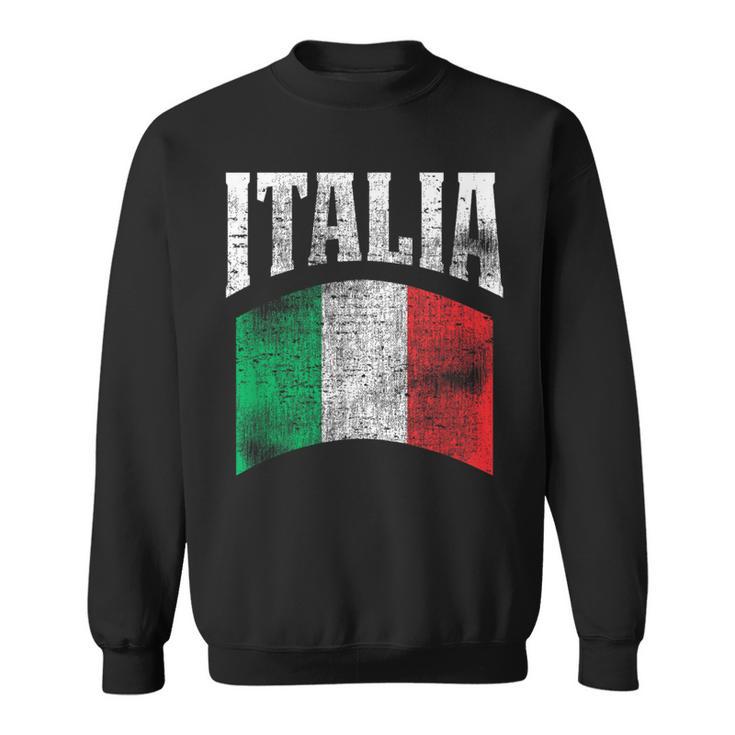 Vintage Italia Flag Italy Flag Proud Italian Pride er Sweatshirt