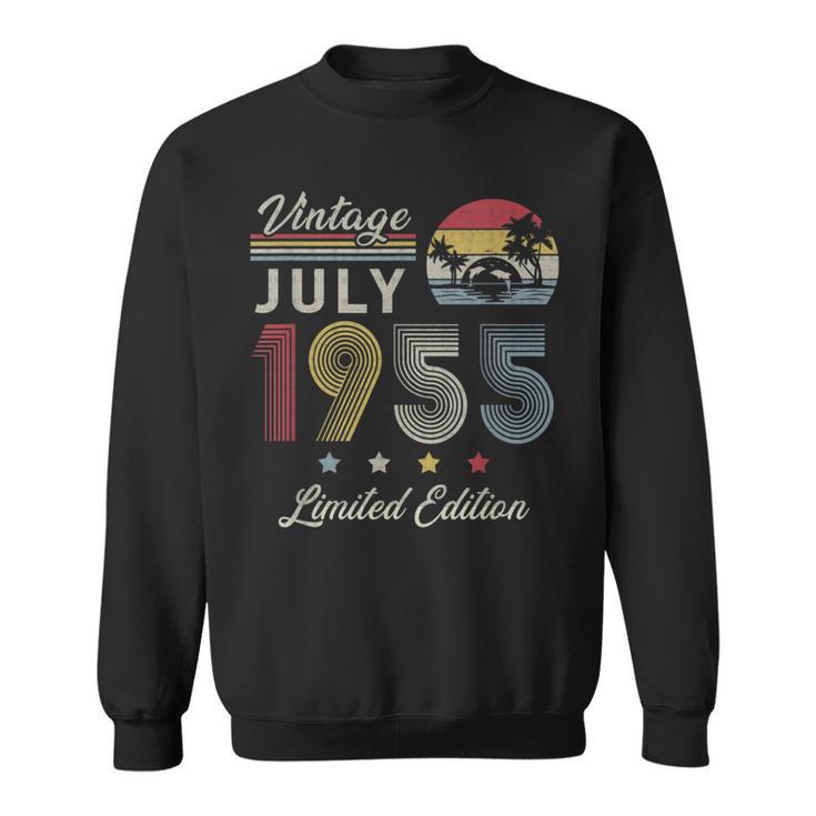 Vintage July 1955 66Th Birthday Retro 66 Years Old Sweatshirt