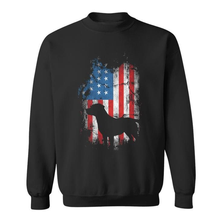 Vintage Labrador American Usa Flag For Dog Lover Sweatshirt