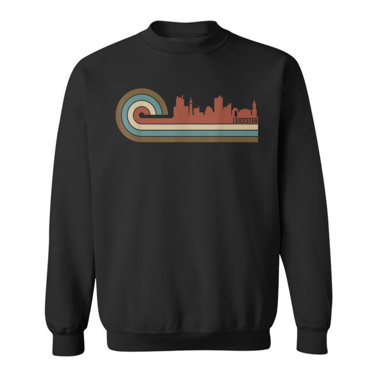 Vintage Leicester Sunset Cityscape Retro Skyline Sweatshirt