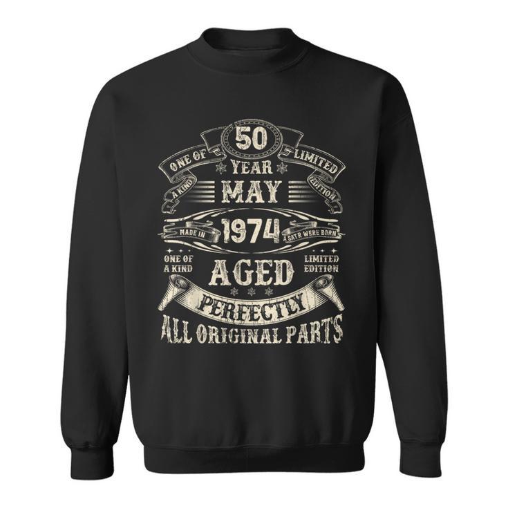 Vintage Mai 1974 50 Jahre Alt 50 Geburtstag Geschenke Für Männer Sweatshirt