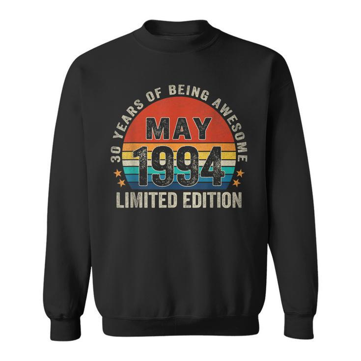 Vintage May 1994 30Th Birthday 30 Years Old Retro Sweatshirt