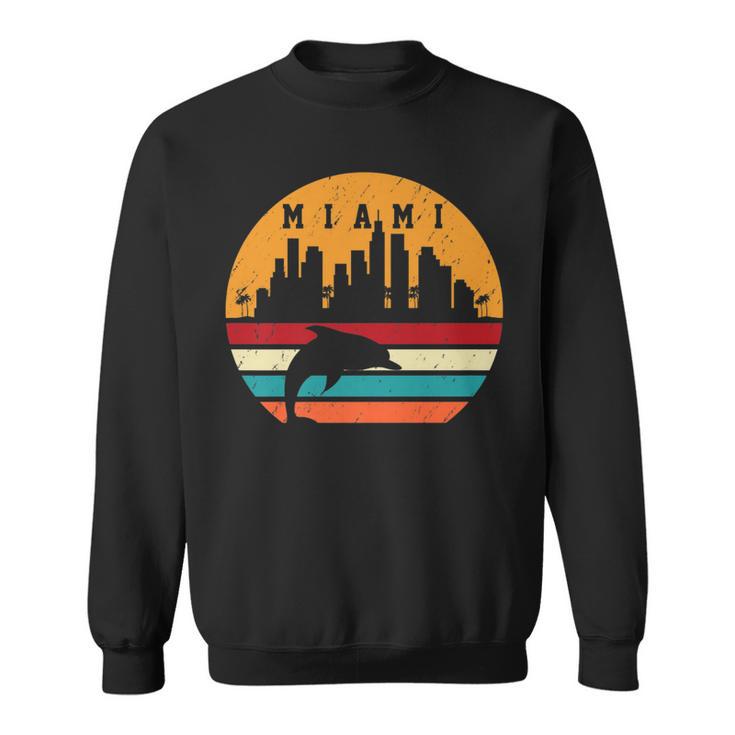 Vintage Miami 80S Dolphin Silhouette Souvenir Dolphin Lovers Sweatshirt