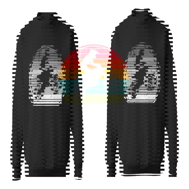 Vintage Motocross Player Retro Style Color 70S 80S Sport Fan Sweatshirt