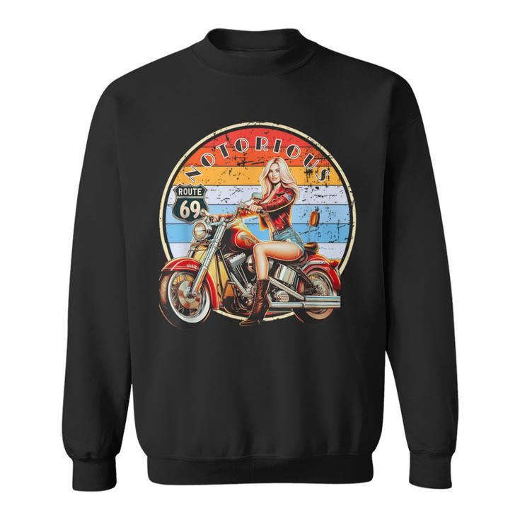 Vintage Motorbike Sexy Pin-Up Biker Sweatshirt