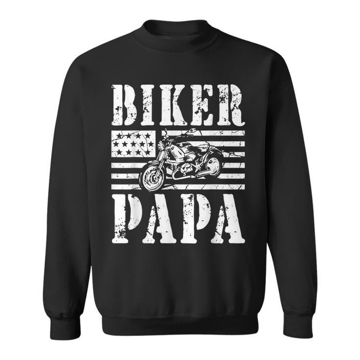 Vintage Papa Biker Papa Motorcycle Sweatshirt