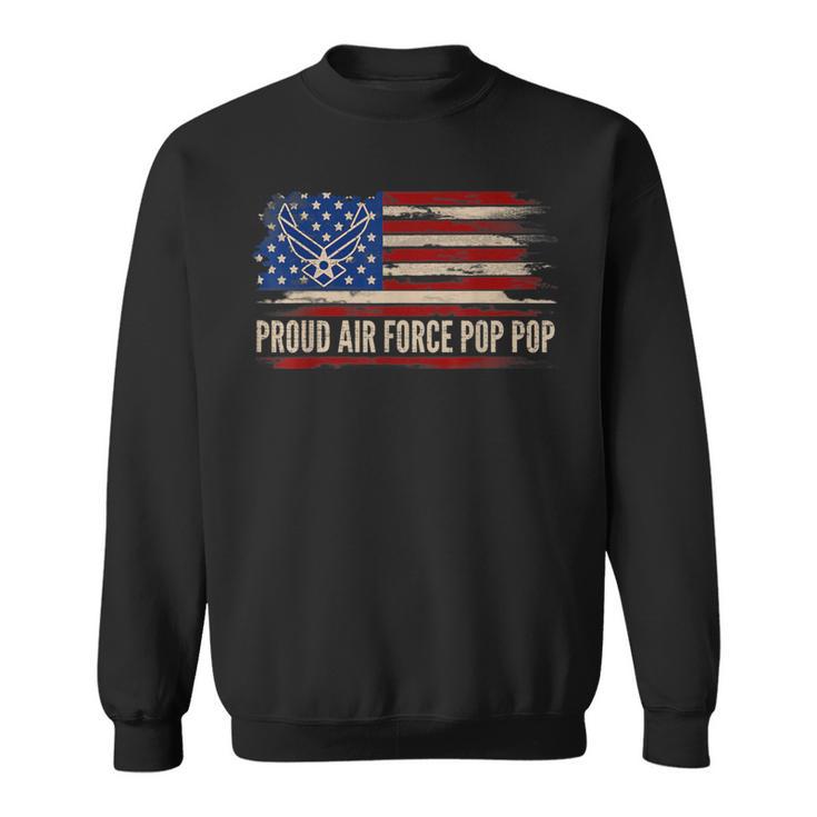 Vintage Proud Air Force Pop Pop American Flag Veteran Sweatshirt