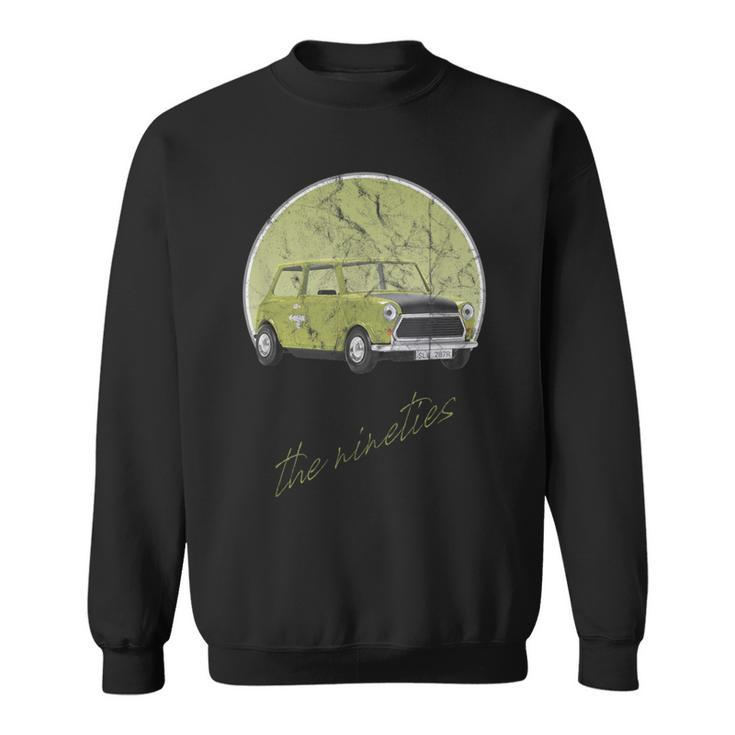 Vintage Retro 90S Mini Yellow Car Distressed Graphic Sweatshirt