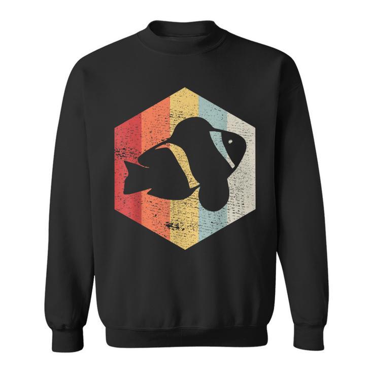 Vintage Retro Clownfish Silhouette Sweatshirt