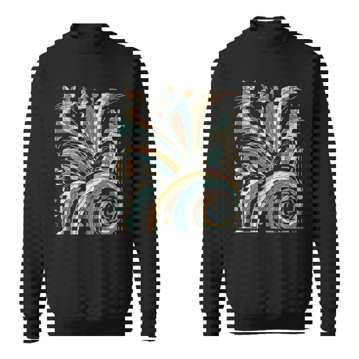 Vintage Retro Mid-Century Modern Look Cats 50S 60S Style Sweatshirt