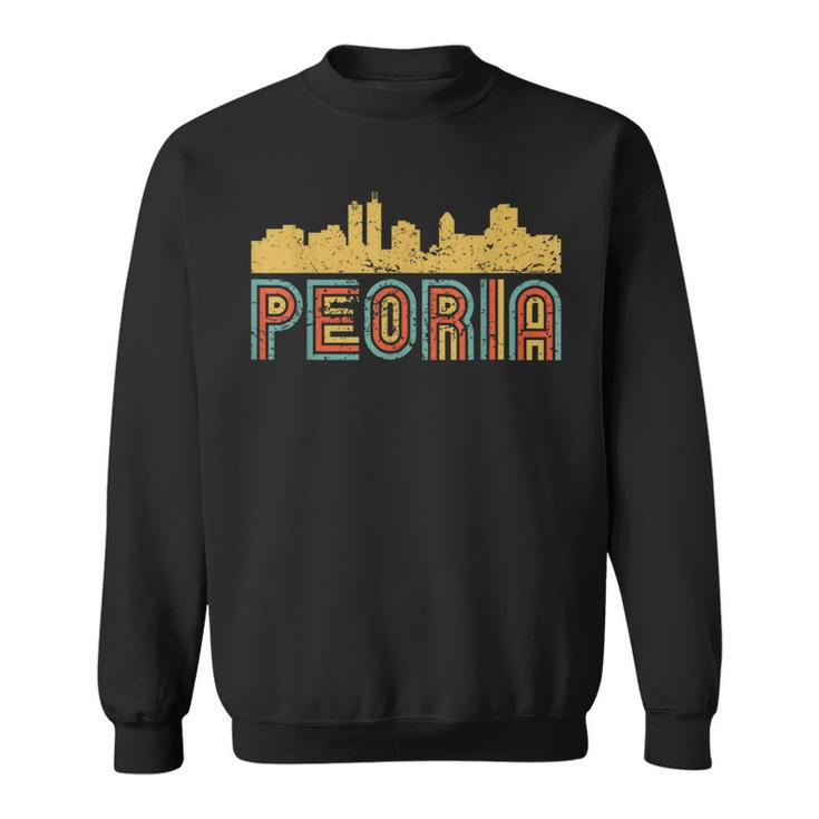 Vintage Retro Peoria Illinois Skyline Sweatshirt