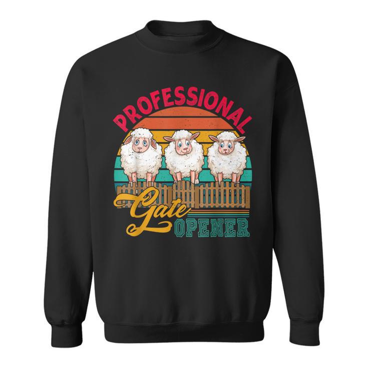 Vintage Retro Professional Gate Opener Three Sheep Farmer Sweatshirt