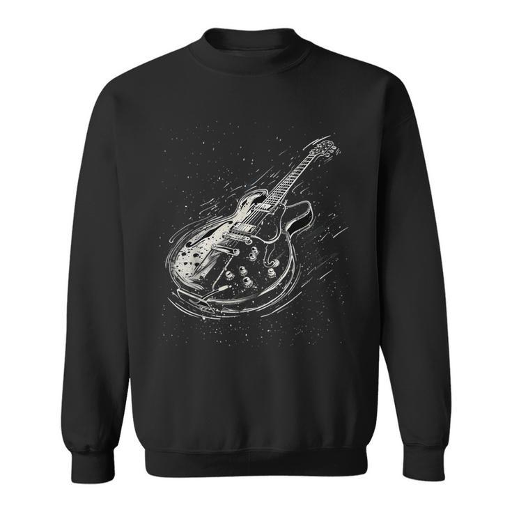 Vintage Rock Music Lover Distressed Guitar Rocker Spirit Sweatshirt