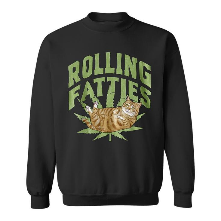 Vintage Rolling Fatties Cat Retro Kitty Kitten Meow Menwomen Sweatshirt