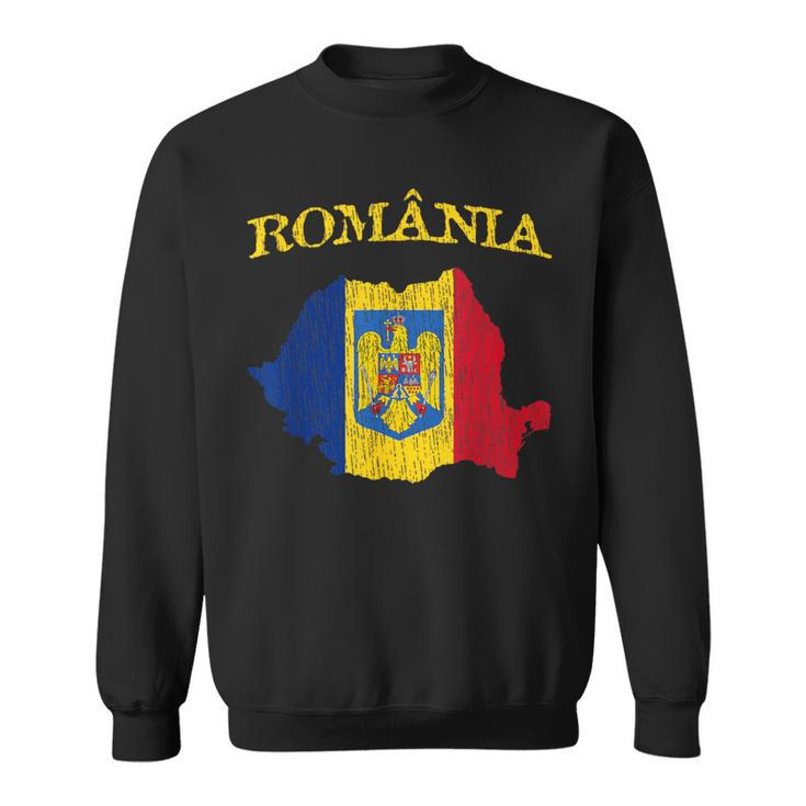 Vintage Romania Romanian Pride Flag Sweatshirt