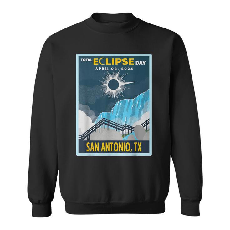 Vintage San Antonio Texas Total Solar Eclipse 2024 Sweatshirt