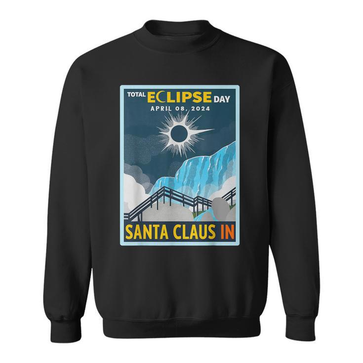 Vintage Santa Claus Indiana In Total Solar Eclipse 2024 Sweatshirt