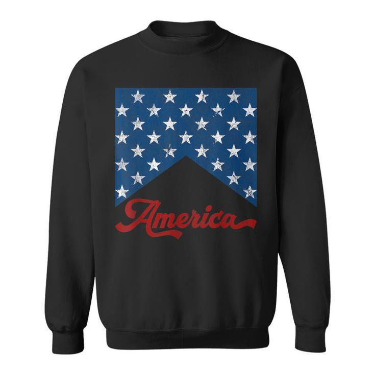 Vintage Style American Flag Independence Day 4Th Of July Sweatshirt