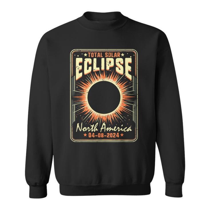 Vintage Style Solar Eclipse 04 08 24 America Totality Sweatshirt