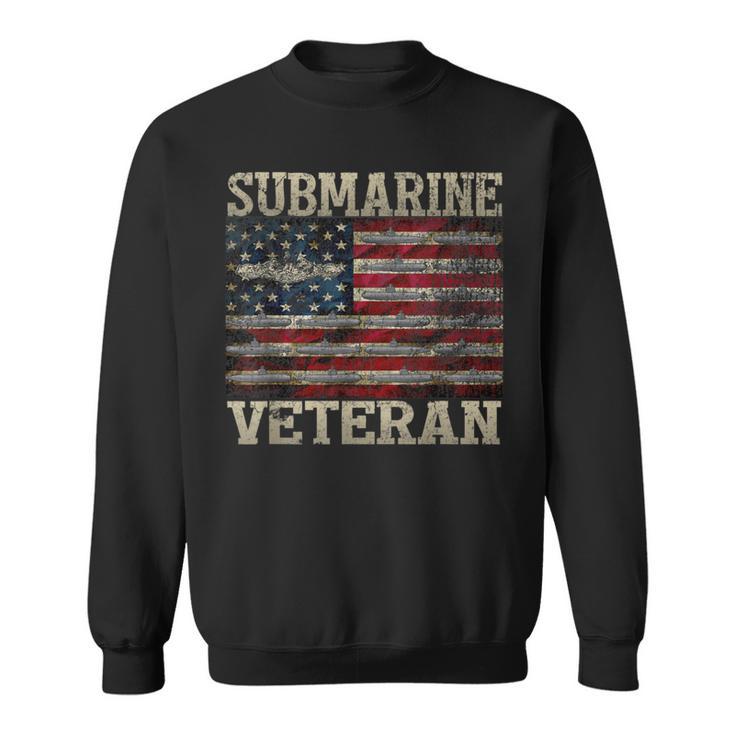 Vintage Submarine Veteran American Flag Sweatshirt