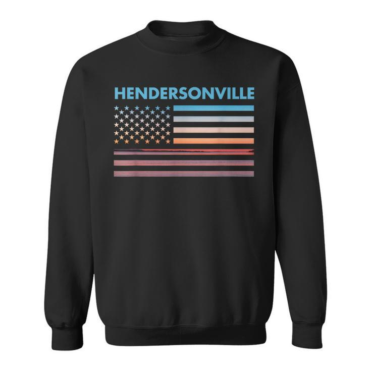 Vintage Sunset American Flag Hendersonville North Carolina Sweatshirt