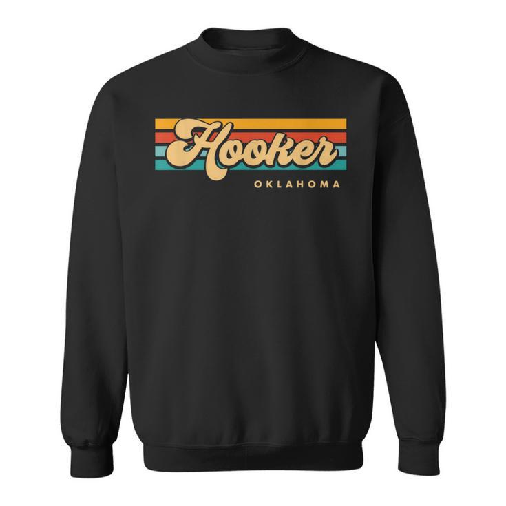 Vintage Sunset Stripes Hooker Oklahoma Sweatshirt