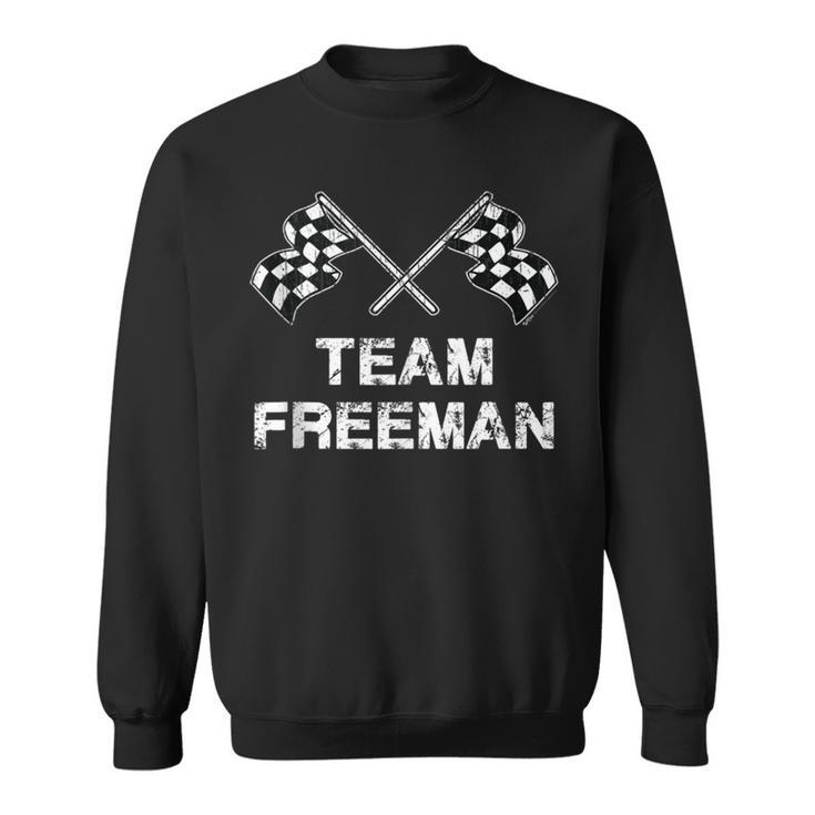 Vintage Team Freeman Family Name Checkered Flag Racing Sweatshirt Seseable UK