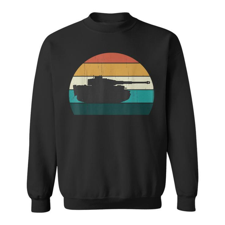 Vintage Tiger Tank World War 2 Ww2 History Retro Sunset S Sweatshirt