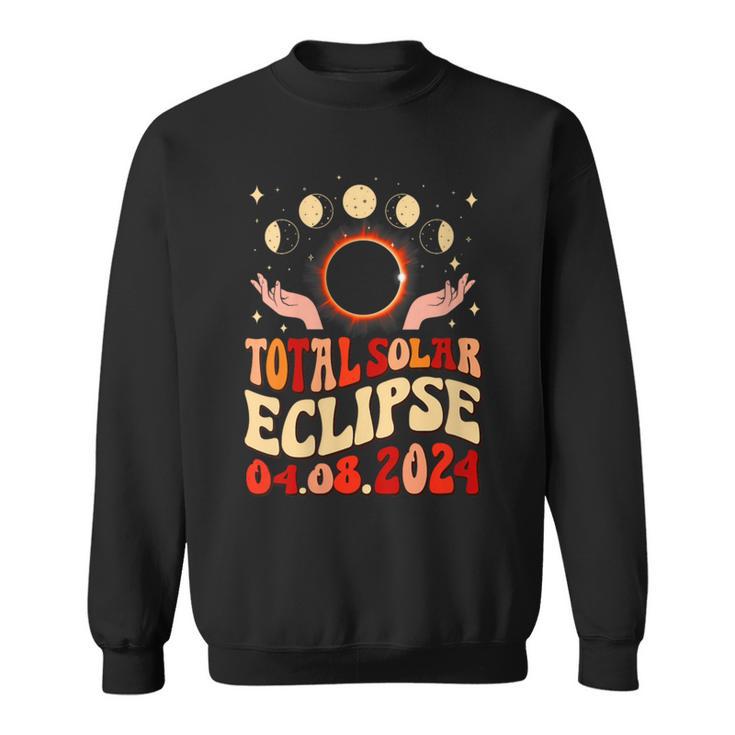 Vintage Total Solar Eclipse 2024 Usa April 8 2024 For Women Sweatshirt