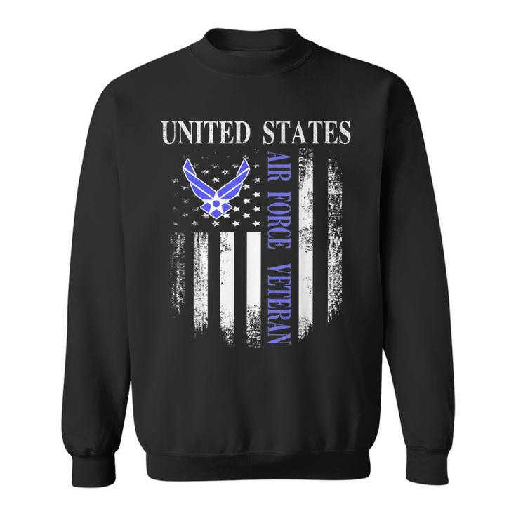 Vintage United States Air Force Veteran With American Flag Sweatshirt